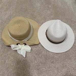 Chic Women's White and Tan Sun Hats